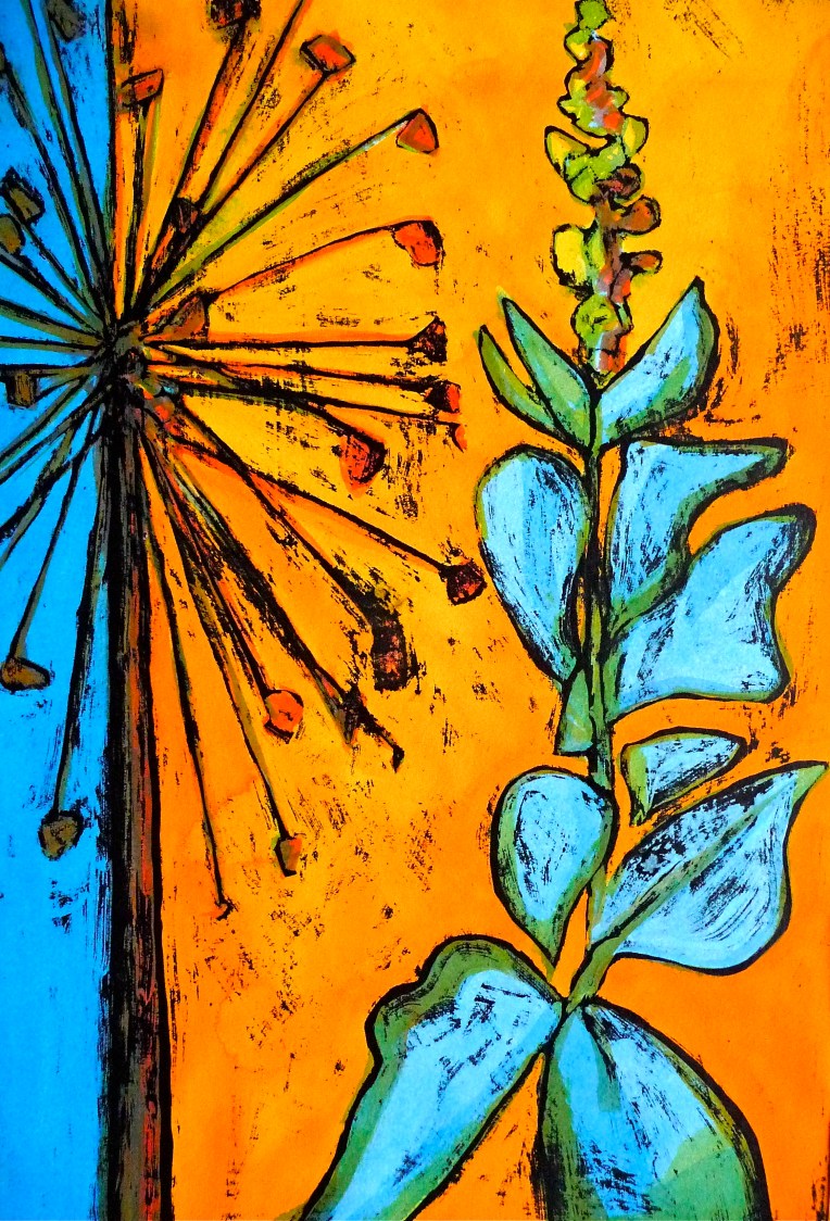 Plant forms - Allium and Verbascum - RHS Hyde Hall, Essex, UK