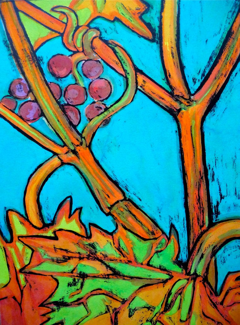 Vine - small fruit - Ink - Jenny Hill