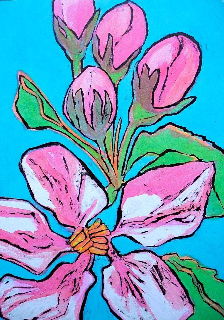 Spring apple blossom - ink - Jenny Hill
